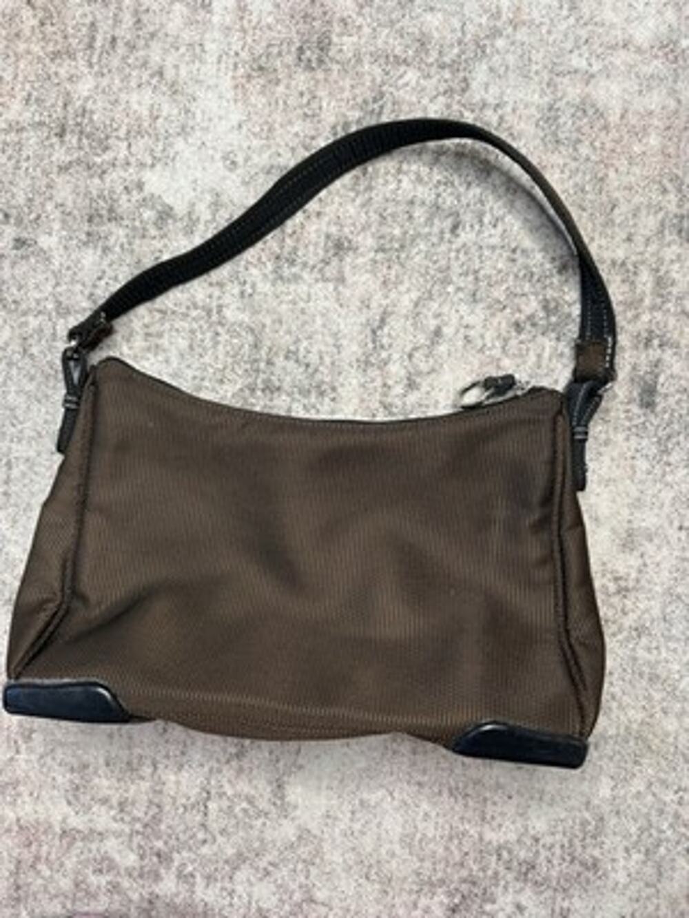 Vintage The Sak Dark Brown Nylon Mesh Mini Shoulder Bag Baguette Y2K Purse EUC